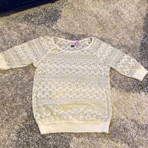 Love on a Hanger White Lace Cover Top Size M